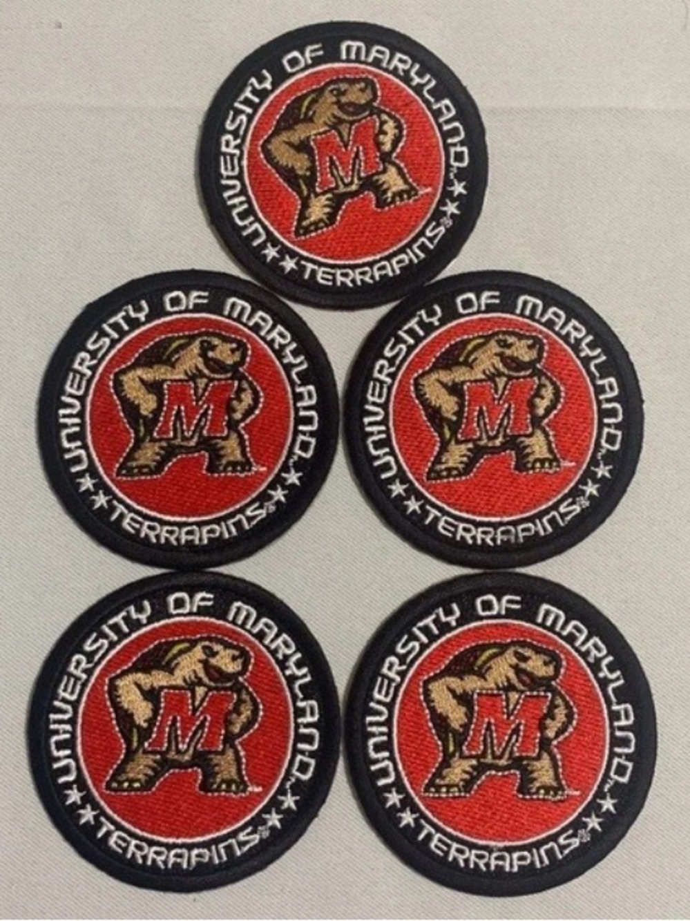 NWOT Lot of 5-UMD University of Maryland TERRAPINS Embroidered Patches